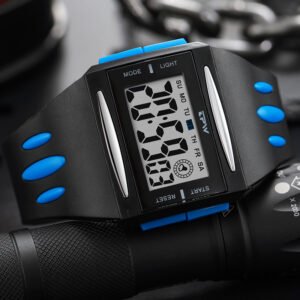 ساعة رقمية مضيئة إلكترونية جديدة أصلية من العلامة التجارية TPW للرجال مقاومة للماء ساعة رقمية