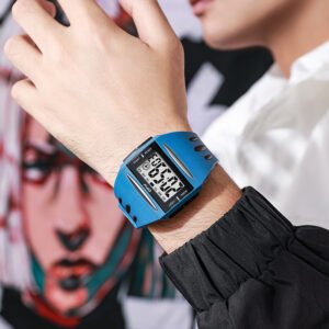 ساعة رقمية مضيئة إلكترونية جديدة أصلية من العلامة التجارية TPW للرجال مقاومة للماء ساعة رقمية