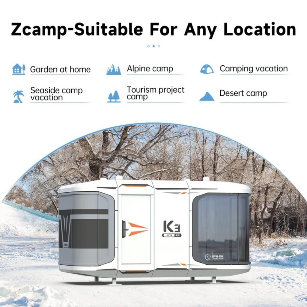 K3 Zcamp Prefab Houses Mobile Camping Hotel Outdoor Camping Modular House Assembled Mobile Luxury Prefab House Capsule Home