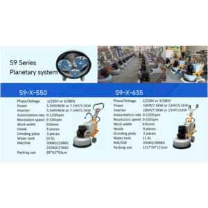 ماكينة تجليخ الأرضيات الخرسانية آلة 550 مللي متر 230V الرخام الملمع بتكلفة 11500 ريال (من الباب للباب )